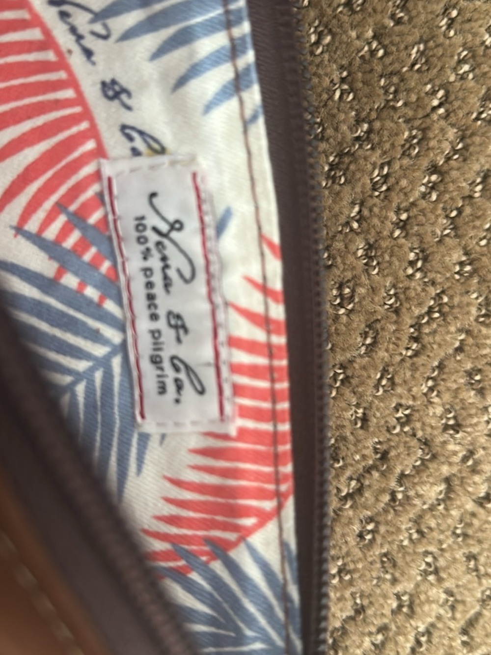 Nena & Co Woven Pattern Wristlet with Brown Trim - Picture 4 of 5